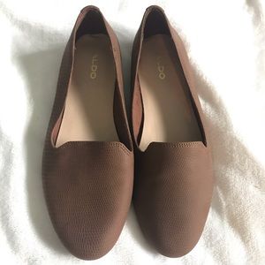 Aldo Brown Leather Loafer Flats
